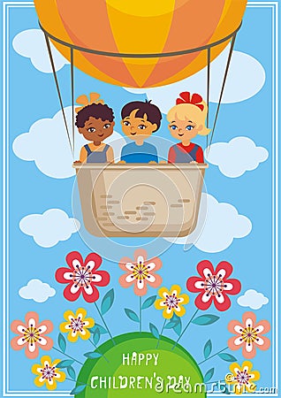 Childrens day greeting Vector Illustration